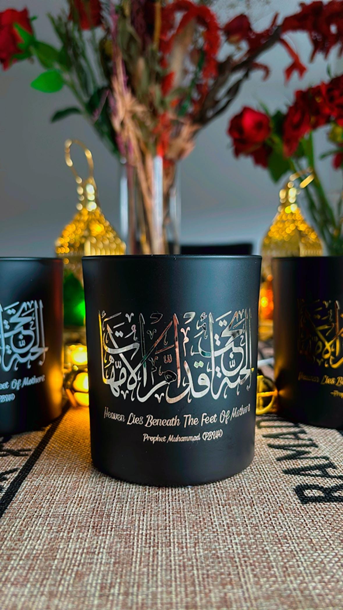 Islamic Matte Black & Foil Luxury Scented Candle